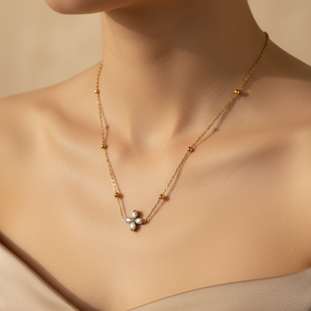 Zircon Accents 18K Gold-Plated Necklace