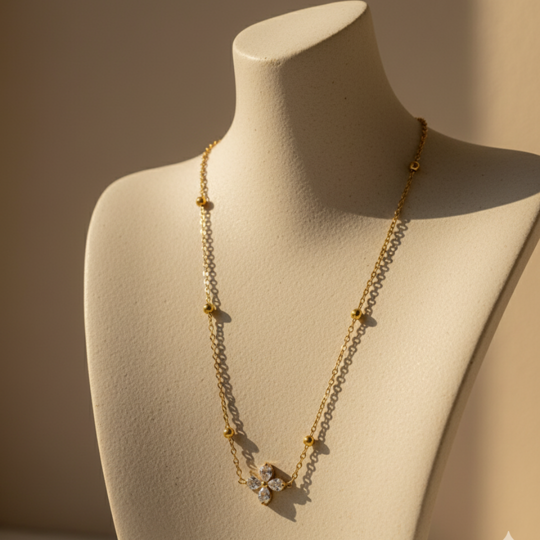 Zircon Accents 18K Gold-Plated Necklace
