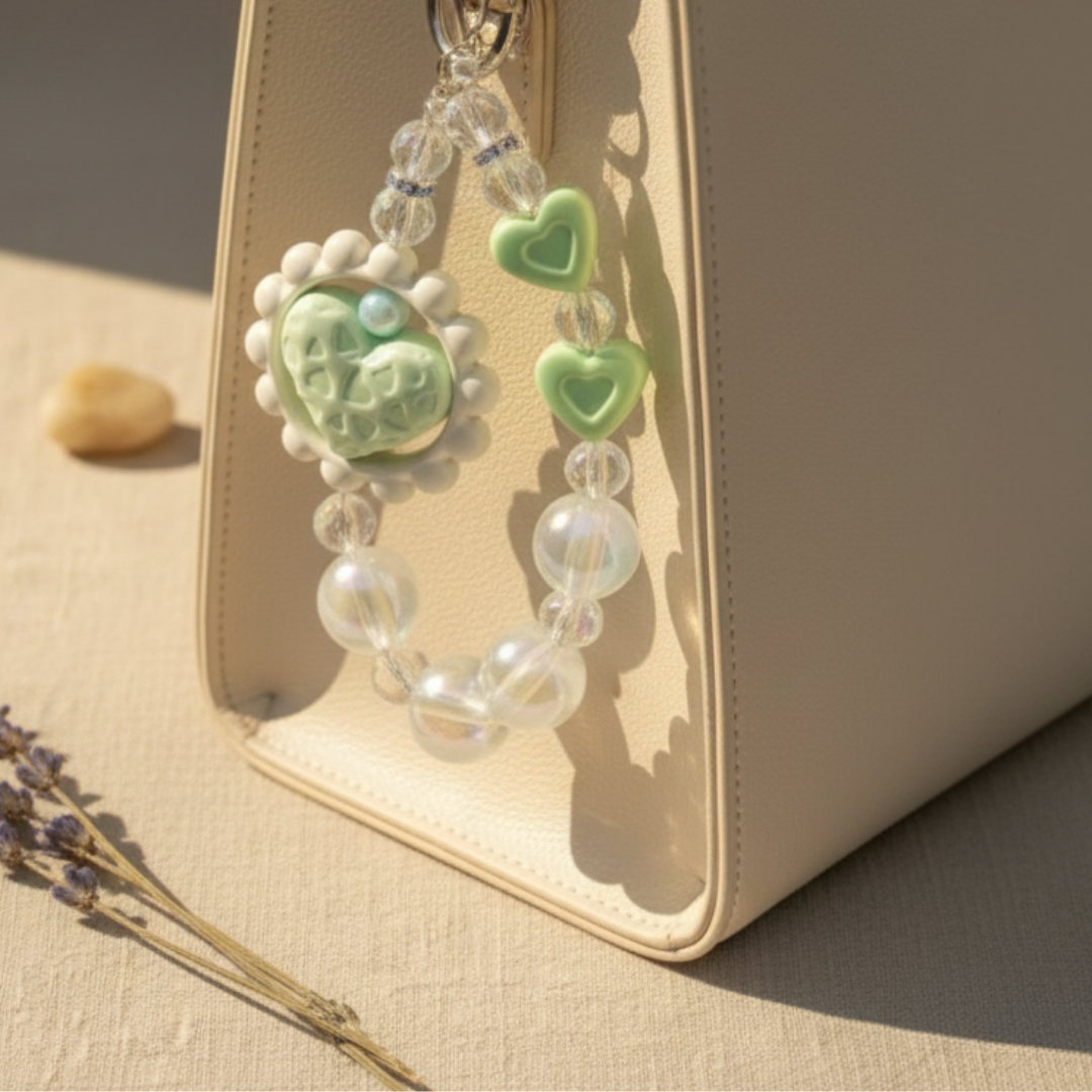 Mint Heart Daisy Charm