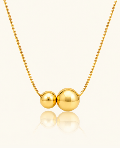 Twin glow Necklace - 18K Gold ( Demi Fine )