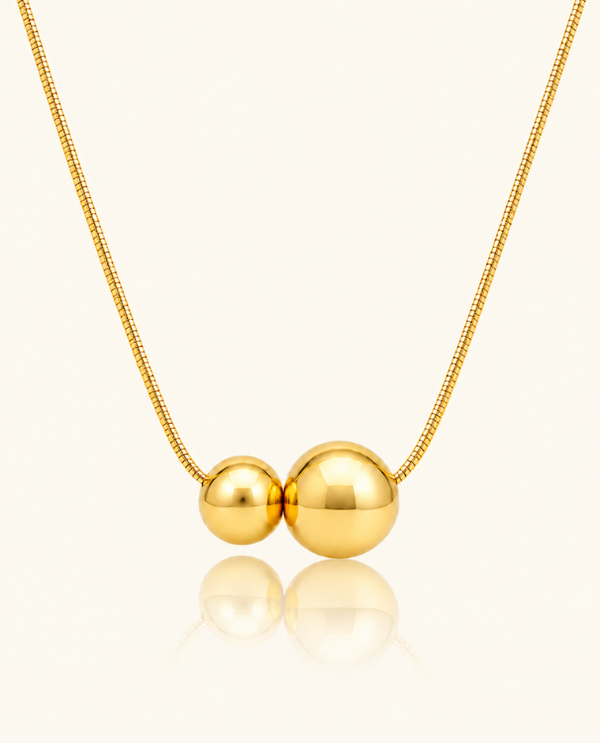 Twin glow Necklace - 18K Gold ( Demi Fine )
