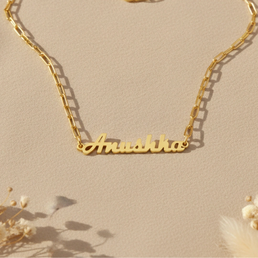 Gold-Plated Custom Name Necklace