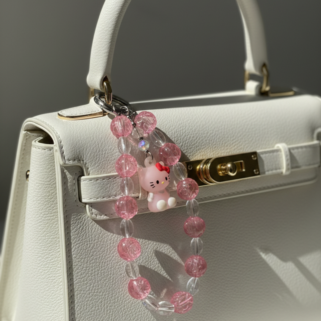 Pink Crystal Mobile Charm