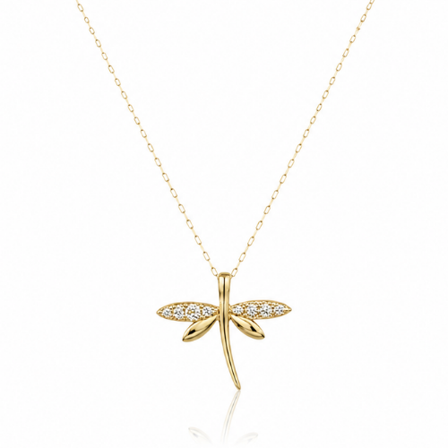 Dragonfly Zircon Diamond Necklace