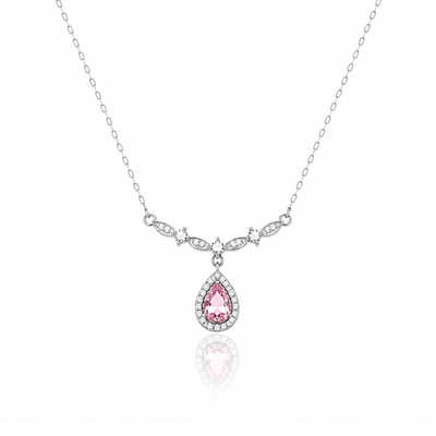 Droplet Style Zircon Diamond Necklace