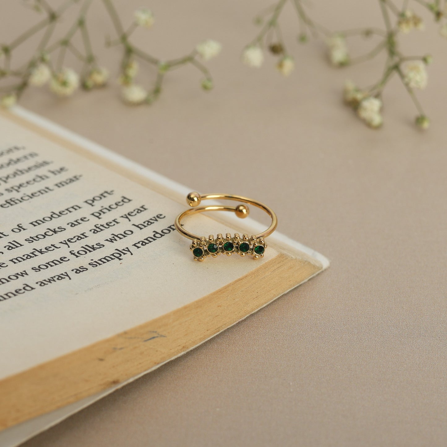 Green Zircon Bloom Ring