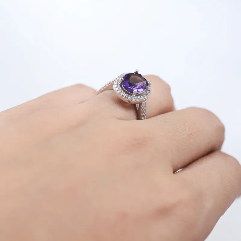 Oval Purple Zircon Ring