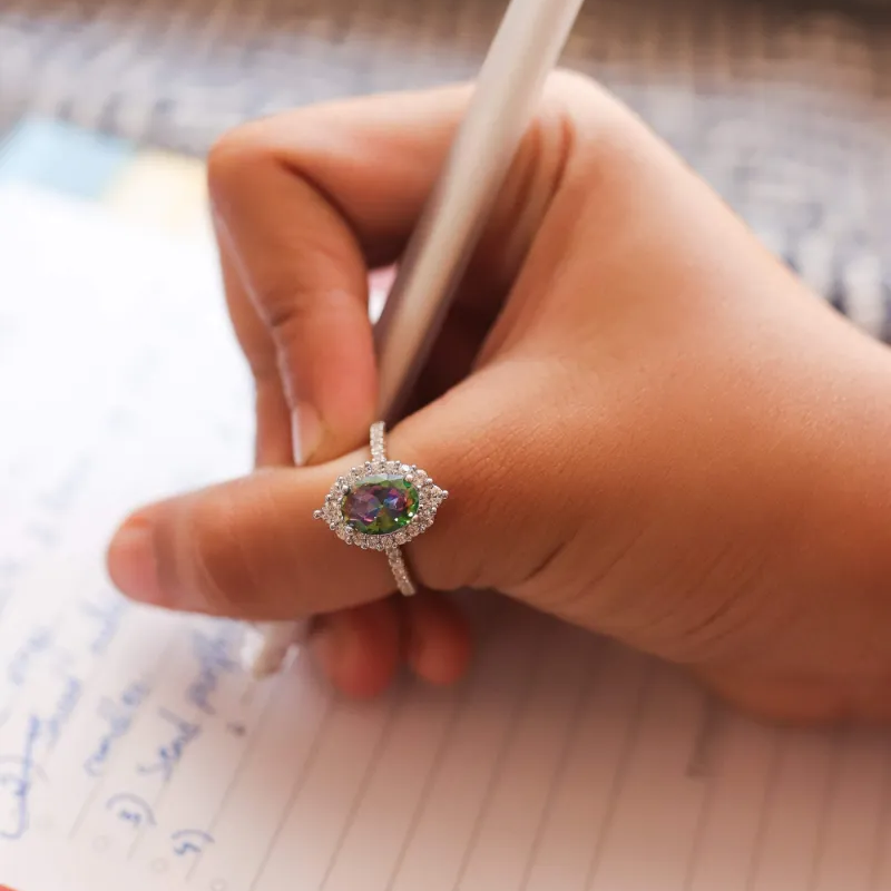 Mystic Oval Zircon Ring