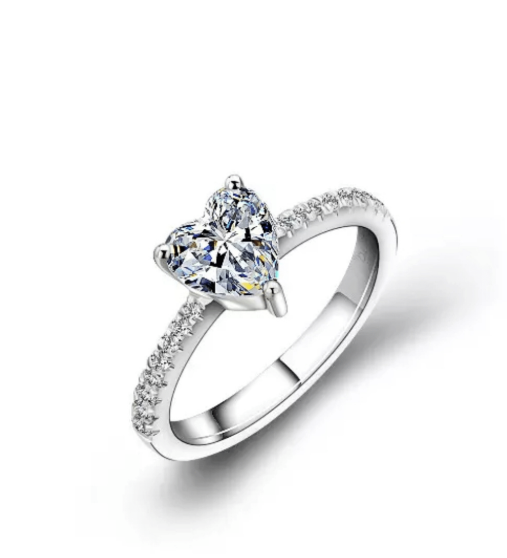 Heart-Shaped Zircon Ring