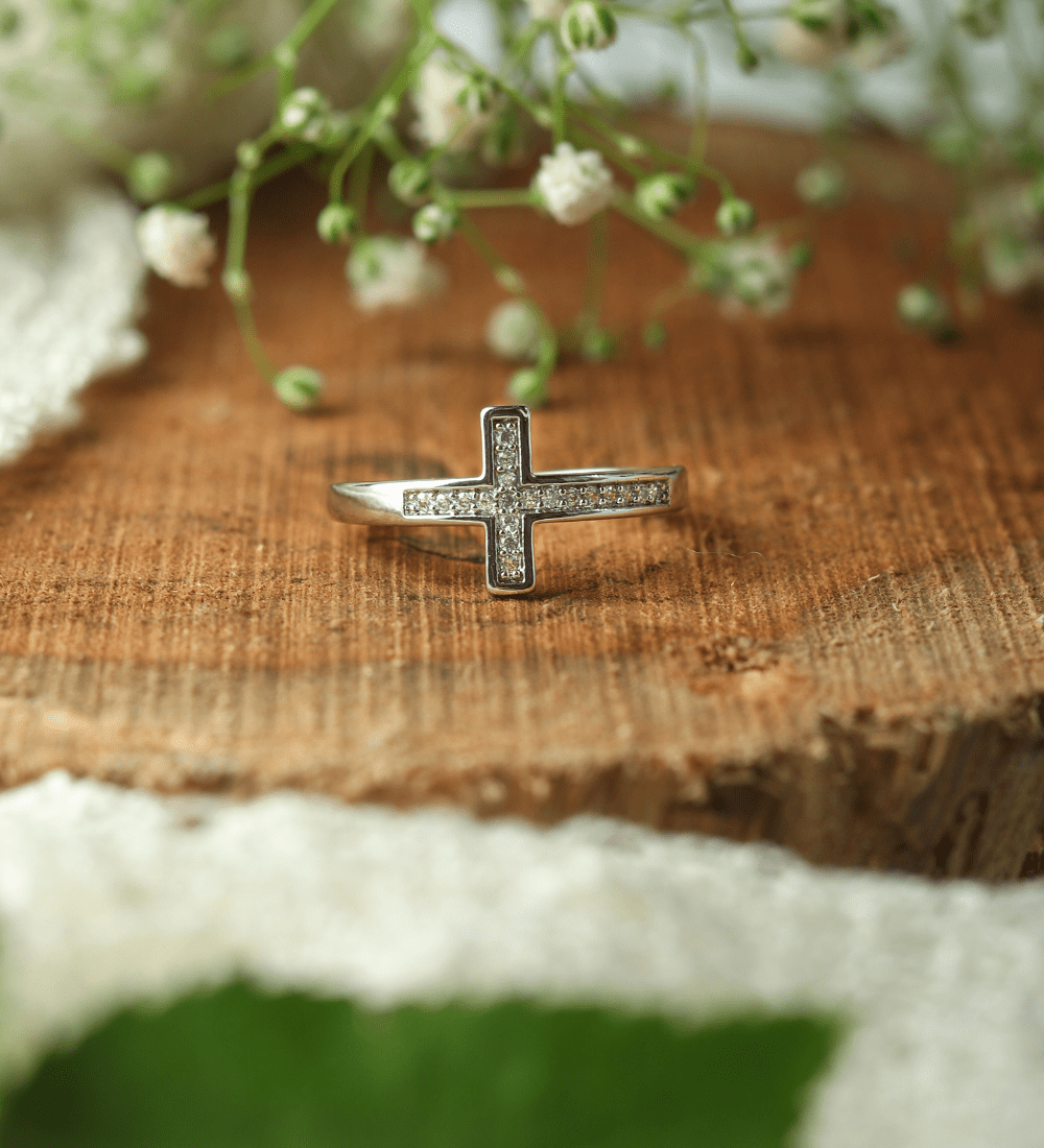 Pave Zircon Cross Ring