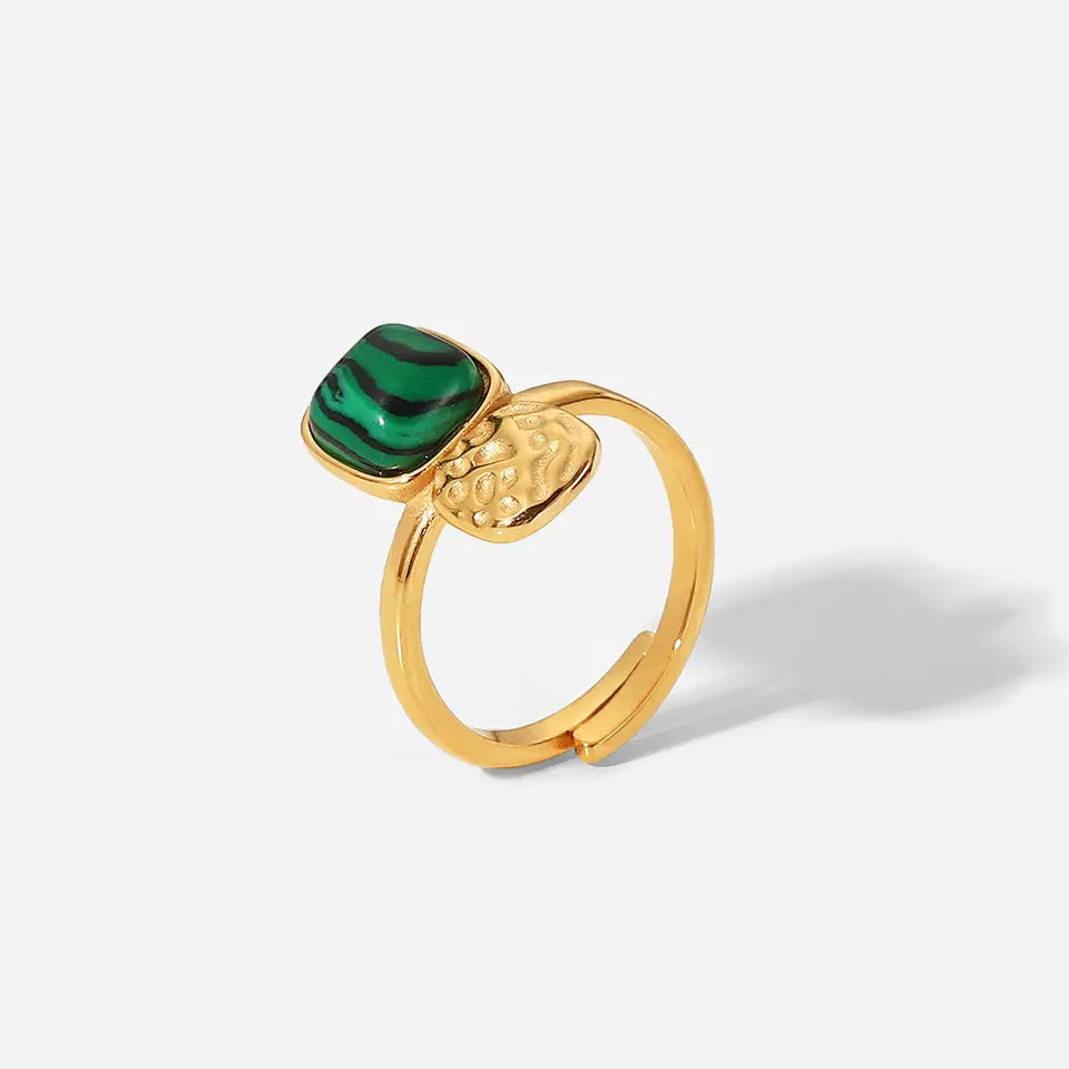 Tiger Eye Malachite Ring