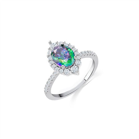 Mystic Oval Zircon Ring