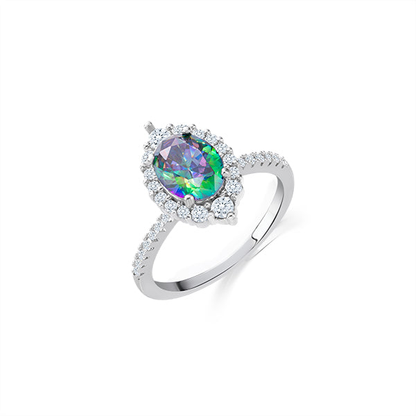 Mystic Oval Zircon Ring