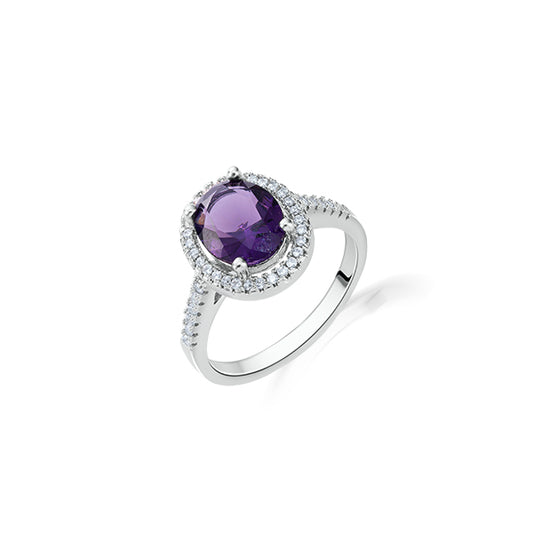 Oval Purple Zircon Ring