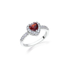 Red Heart Zircon Ring