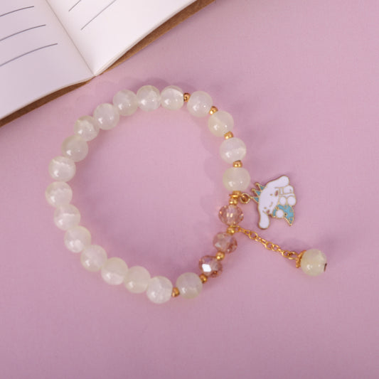 Crimson Flora Bead Bracelet