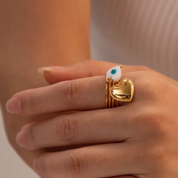 Lucky Heart Charm Ring