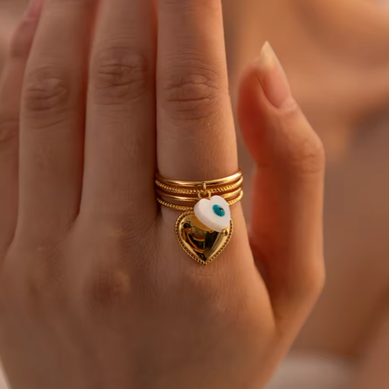 Lucky Heart Charm Ring