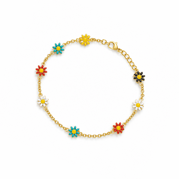 Rainbow Daisy Style Bracelet