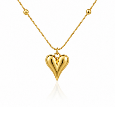Gold Heartbeat Pendant Necklace