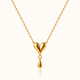 Heart Drop Necklace - 18k Gold ( Demi Fine )