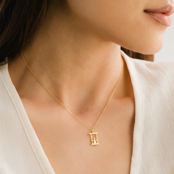 Swinging Girl Pendant Necklace