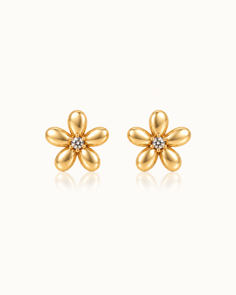 Blossom Stud Earrings - 18k Gold ( Demi Fine )