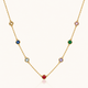 Rainbow Gem Necklace - 18k Gold ( Demi Fine )