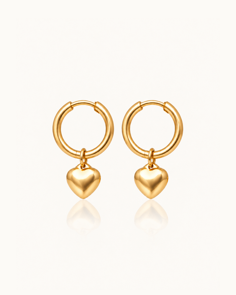 Golden Love Earrings - 18k Gold ( Demi Fine )