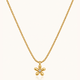 Flower Charm Necklace - 18k Gold ( Demi Fine )