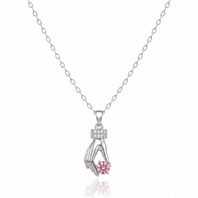 Ava Pink Zircon Diamond Necklace