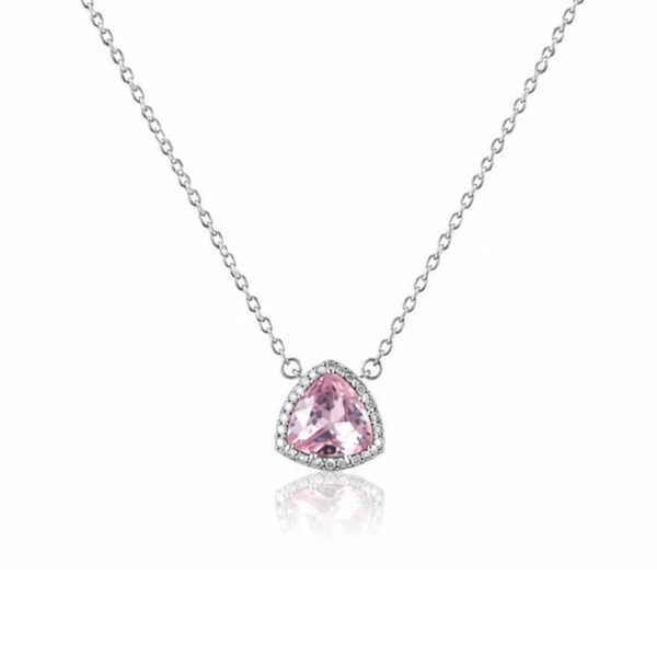 Triangular Zircon Diamond Necklace
