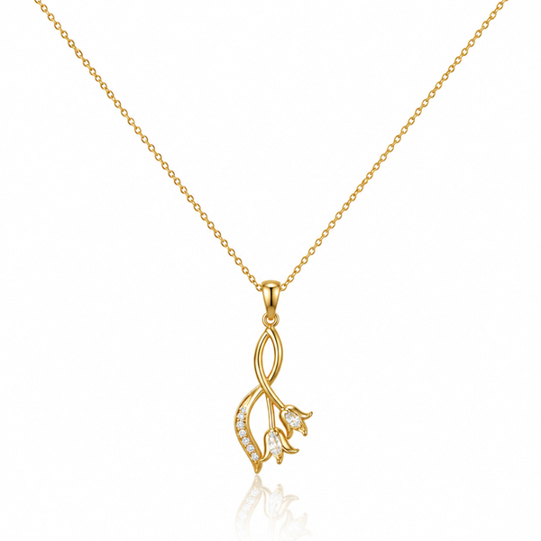 Tulip Style Zircon Diamond Necklace