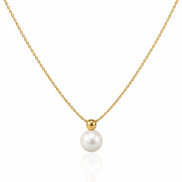 18k Gold-Plated Pearl Necklace