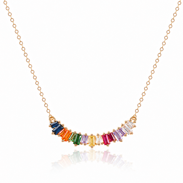 Zircon Rainbow Arc Necklace
