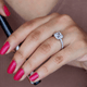Pave Halo Cushion-Cut Ring