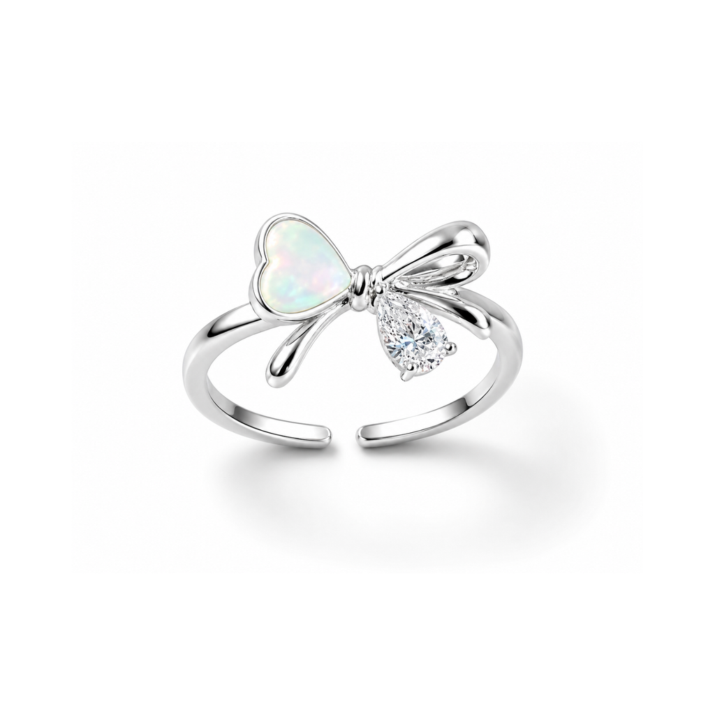 Dainty Ribbon Sparkle Ring
