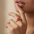 Red Link Ring - 18k Gold (Demi Fine)