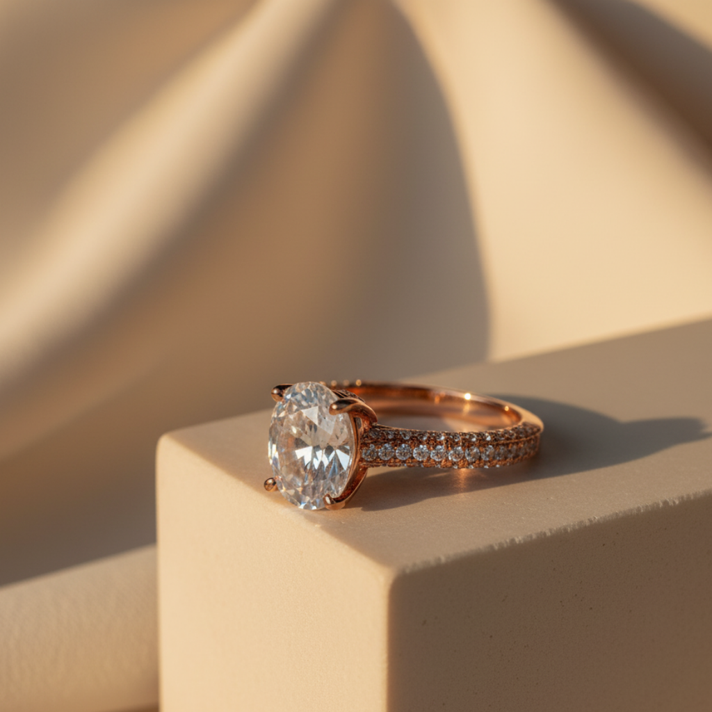Rose Gold Plated Zircon Ring