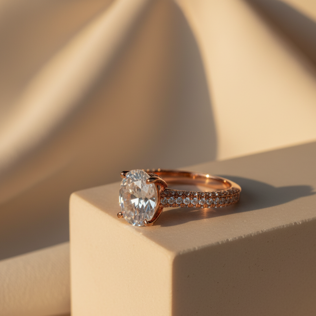 Rose Gold Plated Zircon Ring