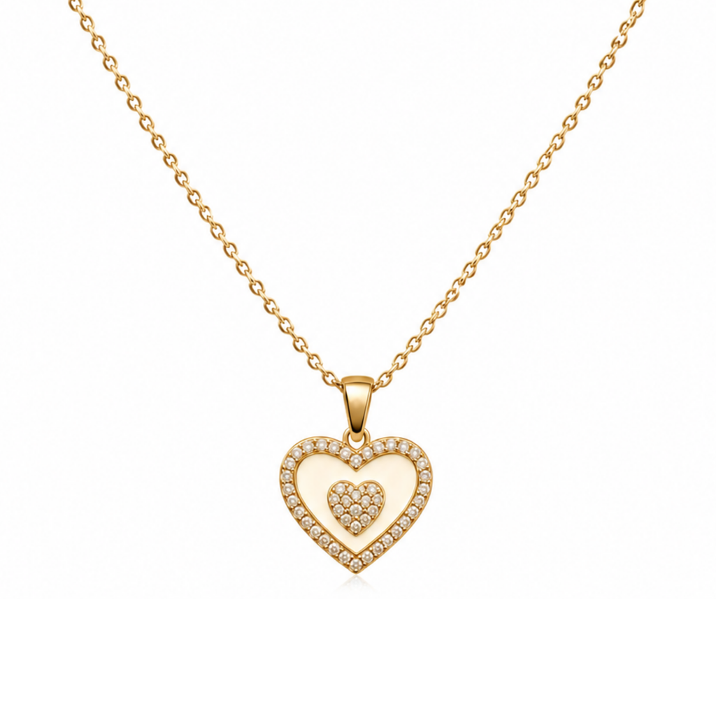 Heart of Glimmer Zircon Necklace