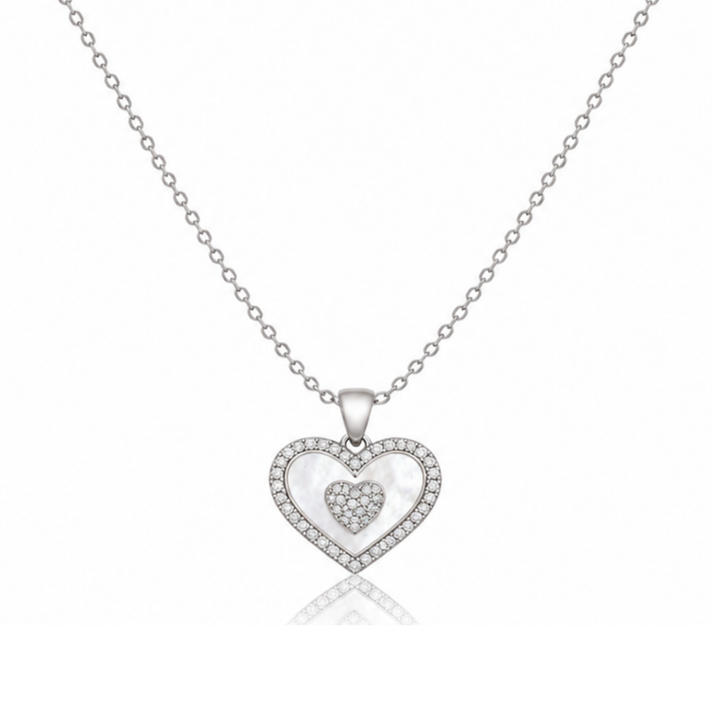 Heart of Glimmer Zircon Necklace