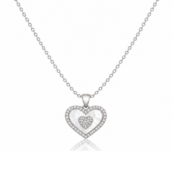 Heart of Glimmer Zircon Necklace