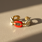 Red Link Ring - 18k Gold (Demi Fine)