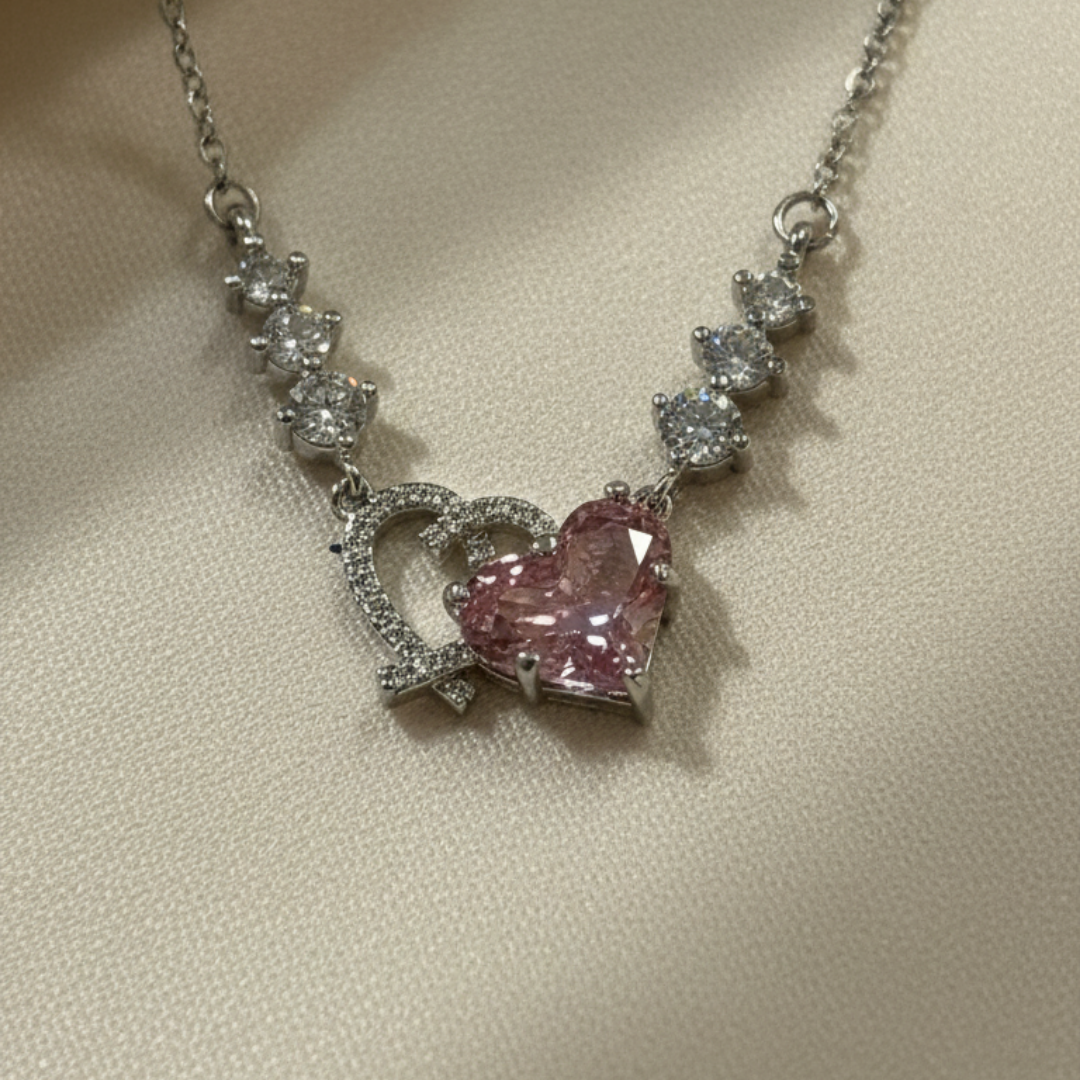 Two Heart Blossom Necklace