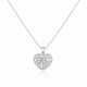 Heart With Ribbon Bow Zircon Diamond Necklace