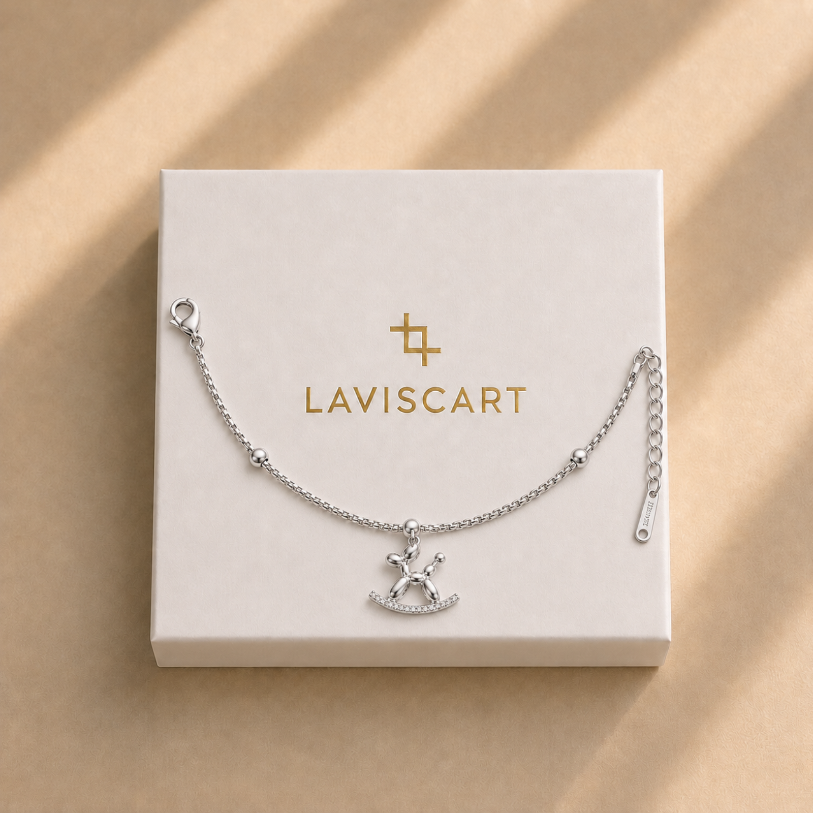 Playful Silver Duo Anklet