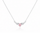 Heart With Wings Pink Zircon Diamond Necklace