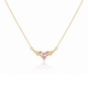 Heart With Wings Pink Zircon Diamond Necklace