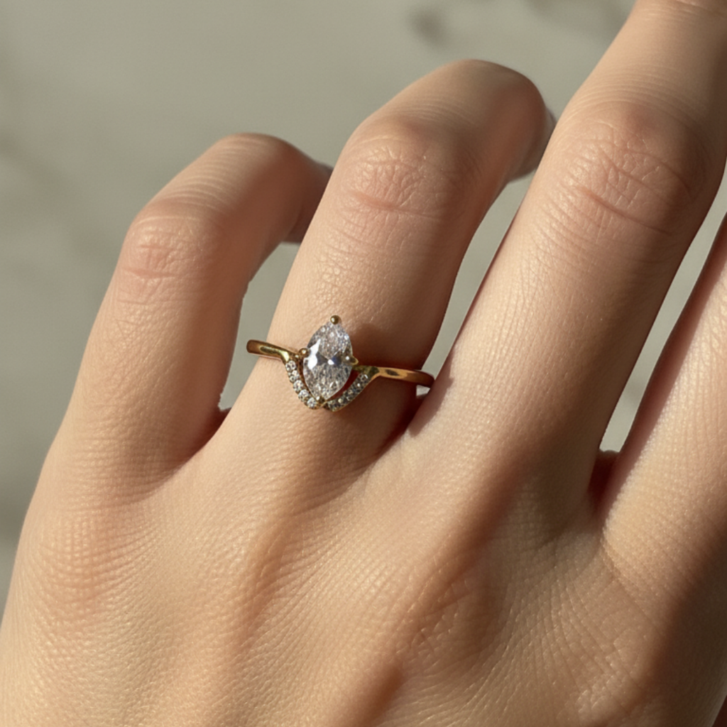 Tusk Chimes Leaf Ring